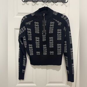 Guess Cropped Halo Zip Sweater